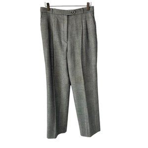 Vintage 90s Jones NY Grey Plaid High Rise Straight Leg Wool Trouser Pants 12